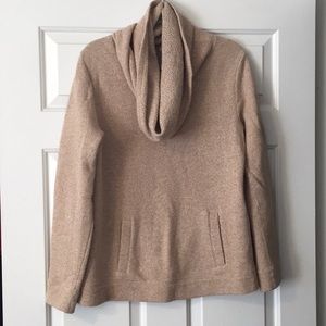 Size L J. Crew cowl neck tan sweater